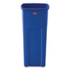 Rubbermaid Recycled Untouchable Square Recycling Container, Plastic, 23 gal, Blue