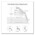 Fellowes Platinum Series Dual Monitor Arm, For 27" Monitors, 360 deg Rotation, 45 deg Tilt, 180 deg Pan, White, Supports 20 lb