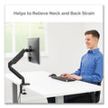 Fellowes Platinum Series Single Monitor Arm, For 30" Monitors, 360 deg Rotation, 180 deg Tilt, 360 deg Pan, Black, Supports 20 lb