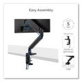Fellowes Platinum Series Single Monitor Arm, For 30" Monitors, 360 deg Rotation, 180 deg Tilt, 360 deg Pan, Black, Supports 20 lb