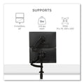 Fellowes Platinum Series Dual Stacking Arm for 27" Monitors, 360 deg Rotation, 180 deg Tilt, 360 deg Pan, Black, Supports 22 lb
