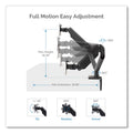 Fellowes Platinum Series Dual Monitor Arm for 27" Monitors, 360 deg Rotation, +85 deg/-20 deg Tilt, 360 deg Pan, Black, Supports 20 lb