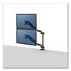 Fellowes Platinum Series Dual Stacking Arm for 27" Monitors, 360 deg Rotation, 180 deg Tilt, 360 deg Pan, Black, Supports 22 lb