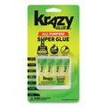 Krazy Glue Single-Use Tubes, 0.07 oz, Dries Clear, 4/Pack