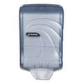San Jamar Ultrafold Multifold/C-Fold Towel Dispenser, Oceans, 11.75 x 6.25 x 18, Arctic Blue