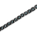 Black Rhodium Plated .925 Sterling Silver 1.0 Cttw Diamond Miracle Tennis Bracelet (Enhanced Blue Color, I3 Clarity) - 7" by Bids.com
