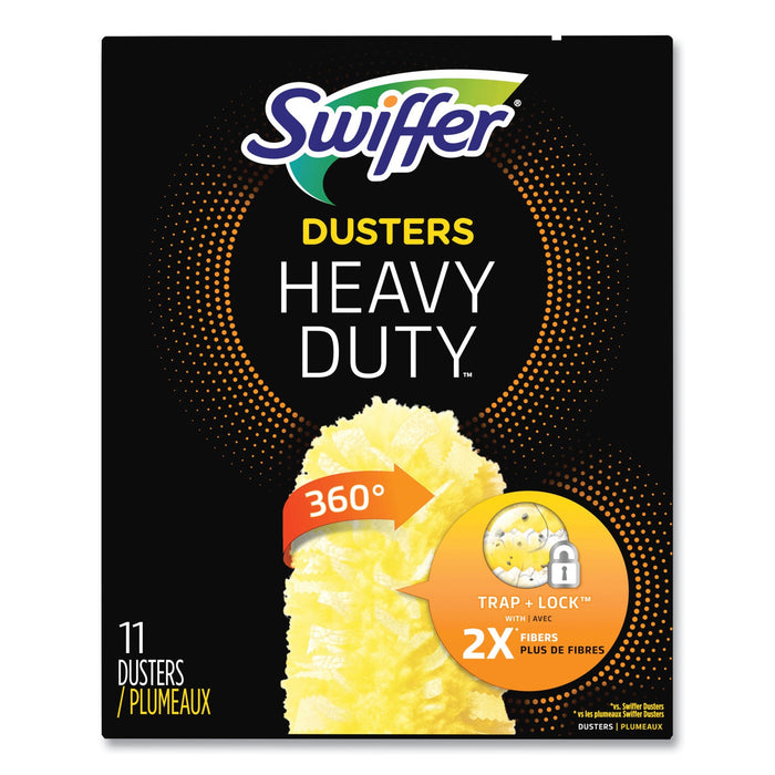 Swiffer Heavy Duty Dusters Refill, Dust Lock Fiber, 2" x 6", Yellow, 33/Carton