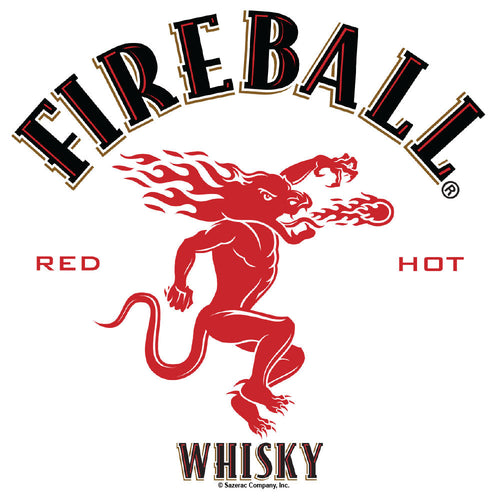 Fireball Whisky Dragon Logo T-Shirt - White by Tee Luv