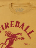 Fireball Whisky Red Hot Dragon Logo T-Shirt - Mustard Yellow by Tee Luv