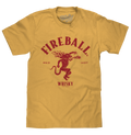 Fireball Whisky Red Hot Dragon Logo T-Shirt - Mustard Yellow by Tee Luv
