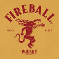 Fireball Whisky Red Hot Dragon Logo T-Shirt - Mustard Yellow by Tee Luv
