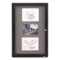 Quartet Enclosed Fabric-Cork Board, 24 x 36, Gray Surface, Graphite Aluminum Frame