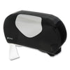 San Jamar Twin 9" Jumbo Bath Tissue Dispenser, Summit, 20.07 x 5.88 x 11.9, Black/Faux Stainless Steel