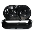 San Jamar Twin 9" Jumbo Bath Tissue Dispenser, Summit, 20.07 x 5.88 x 11.9, Black/Faux Stainless Steel