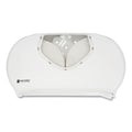 San Jamar Twin 9" Jumbo Bath Tissue Dispenser, Summit, 19.25 x 6 x 12.25, White/Clear