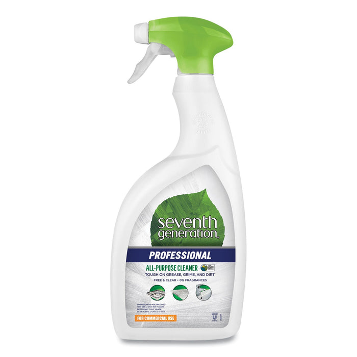 Seventh Generation All-Purpose Cleaner, Free and Clear, 32 oz Spray Bottle, 2/Carton