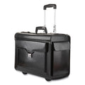 STEBCO Catalog Case on Wheels, Fits Devices Up to 17.3", Leather, 19 x 9 x 15.5, Black