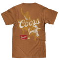Coors Banquet Rodeo Bull Rider Front/Back T-Shirt - Brown Sugar by Tee Luv