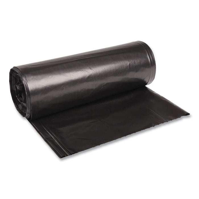 Boardwalk Low Density Repro Can Liners, 60 gal, 1.6 mil, 38" x 58", Black, 10 Bags/Roll, 10 Rolls/Carton