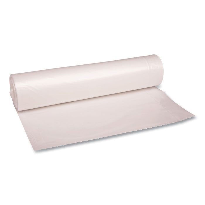 Boardwalk Low Density Repro Can Liners, 56 gal, 1.4 mil, 43" x 47", Clear, 10 Bags/Roll, 10 Rolls/Carton
