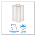 Boardwalk Low Density Repro Can Liners, 60 gal, 1.1 mil, 38" x 58", Clear, 10 Bags/Roll, 10 Rolls/Carton