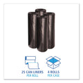 Boardwalk Low Density Repro Can Liners, 56 gal, 1.6 mil, 43" x 47", Black, 10 Bags/Roll, 10 Rolls/Carton