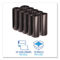Boardwalk Low Density Repro Can Liners, 60 gal, 2 mil, 38" x 58", Black, 10 Bags/Roll, 10 Rolls/Carton