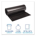 Boardwalk Low Density Repro Can Liners, 60 gal, 1.6 mil, 38" x 58", Black, 10 Bags/Roll, 10 Rolls/Carton