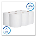 Scott Essential High Capacity Hard Roll Towels for Business, 1.5" Core, 8" x 1,000 ft, Recycled, White, 6/Carton