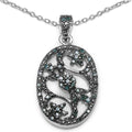 0.28 Carat Genuine Blue Diamond .925 Sterling Silver Pandent by Bids.com