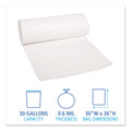 Boardwalk Low-Density Waste Can Liners, 30 gal, 0.6 mil, 30" x 36", White, 200/Carton