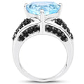 5.49 Carat Genuine Blue Topaz and Black Spinel .925 Sterling Silver Ring by Bids.com