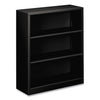 HON Metal Bookcase, Three-Shelf, 34.5w x 12.63d x 41h, Black