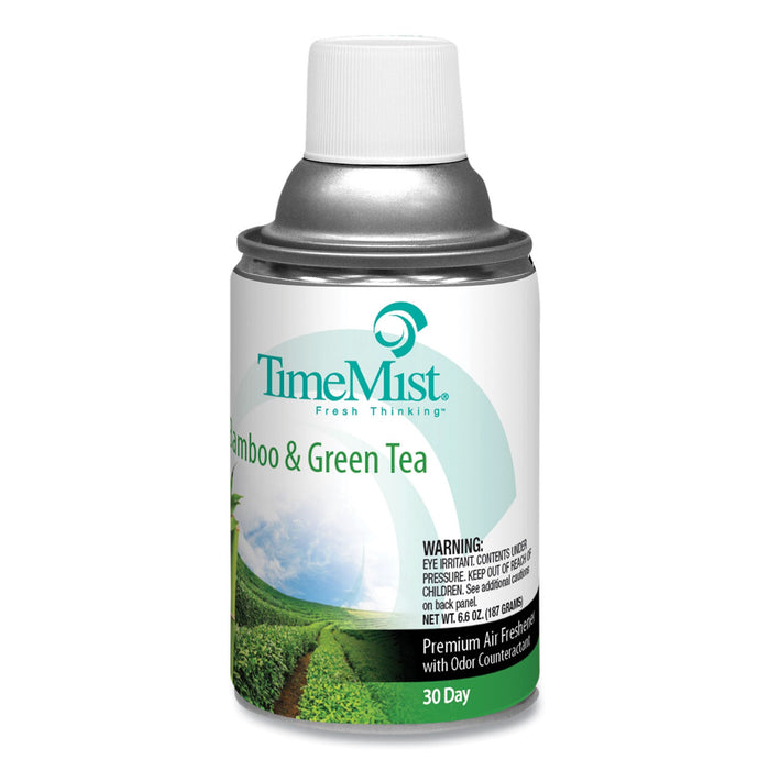 TimeMist Premium Metered Air Freshener Refill, Bamboo and Green Tea 6.6 oz Aerosol Spray, 12/Carton