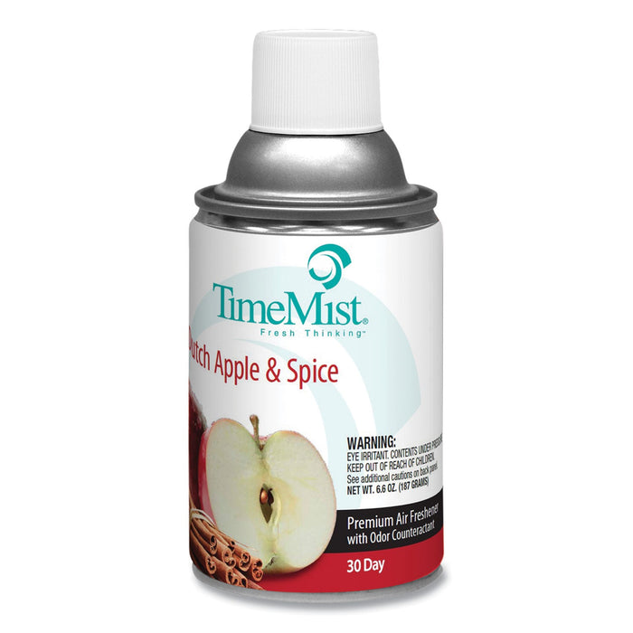 TimeMist Premium Metered Air Freshener Refill, Dutch Apple and Spice, 6.6 oz Aerosol Spray, 12/Carton