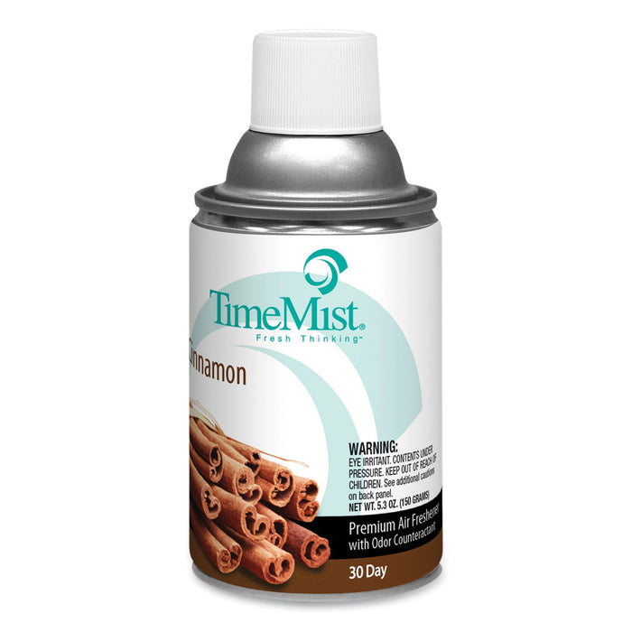 TimeMist Premium Metered Air Freshener Refill, Cinnamon, 6.6 oz Aerosol Spray, 12/Carton