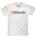 Bitcoin Cryptocurrency Logo T-Shirt - White by Tee Luv