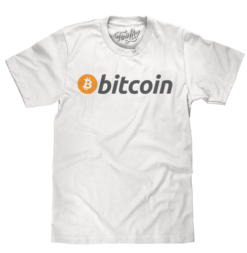 Bitcoin Cryptocurrency Logo T-Shirt - White by Tee Luv