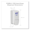 PURELL CS2 Hand Sanitizer Dispenser, 1,000 mL, 5.14 x 3.83 x 10, White, 6/Carton