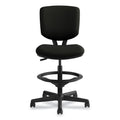 HON Volt Series Leather Adjustable Task Stool, Supports Up to 275 lb, 22.88" to 32.38" Seat Height, Black