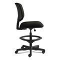 HON Volt Series Leather Adjustable Task Stool, Supports Up to 275 lb, 22.88" to 32.38" Seat Height, Black