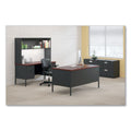 HON Metro Classic Series Double Pedestal Desk, Flush Panel, 60" x 30" x 29.5", Mahogany/Charcoal