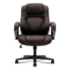 HON HVL402 Series Executive High-Back Chair, Supports Up to 250 lb, 17" to 21" Seat Height, Brown Seat/Back, Black Base