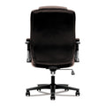 HON HVL402 Series Executive High-Back Chair, Supports Up to 250 lb, 17" to 21" Seat Height, Brown Seat/Back, Black Base