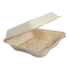 World Centric Fiber Hinged Containers, 8 x 8 x 3, Natural, Paper, 300/Carton