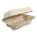 World Centric Fiber Hinged Hoagie Box Containers, 9 x 6 x 3, Natural, Paper, 500/Carton