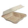 World Centric Fiber Hinged Containers, 9 x 9 x 3, Natural, Paper, 300/Carton