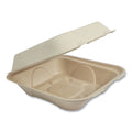 World Centric Fiber Hinged Containers, 9 x 9 x 3, Natural, Paper, 300/Carton