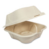 World Centric Fiber Hinged Burger Box Containers, 6 x 6 x 3, Natural, Paper, 500/Carton