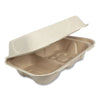 World Centric Fiber Hinged Hoagie Box Containers, 2-Compartment, 9 x 6 x 3, Natural, Paper, 500/Carton